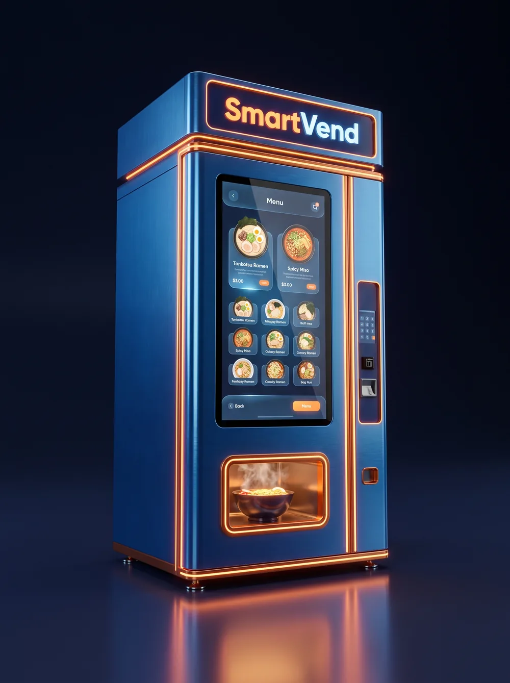 SmartVend automated hot ramen and noodle vending machine